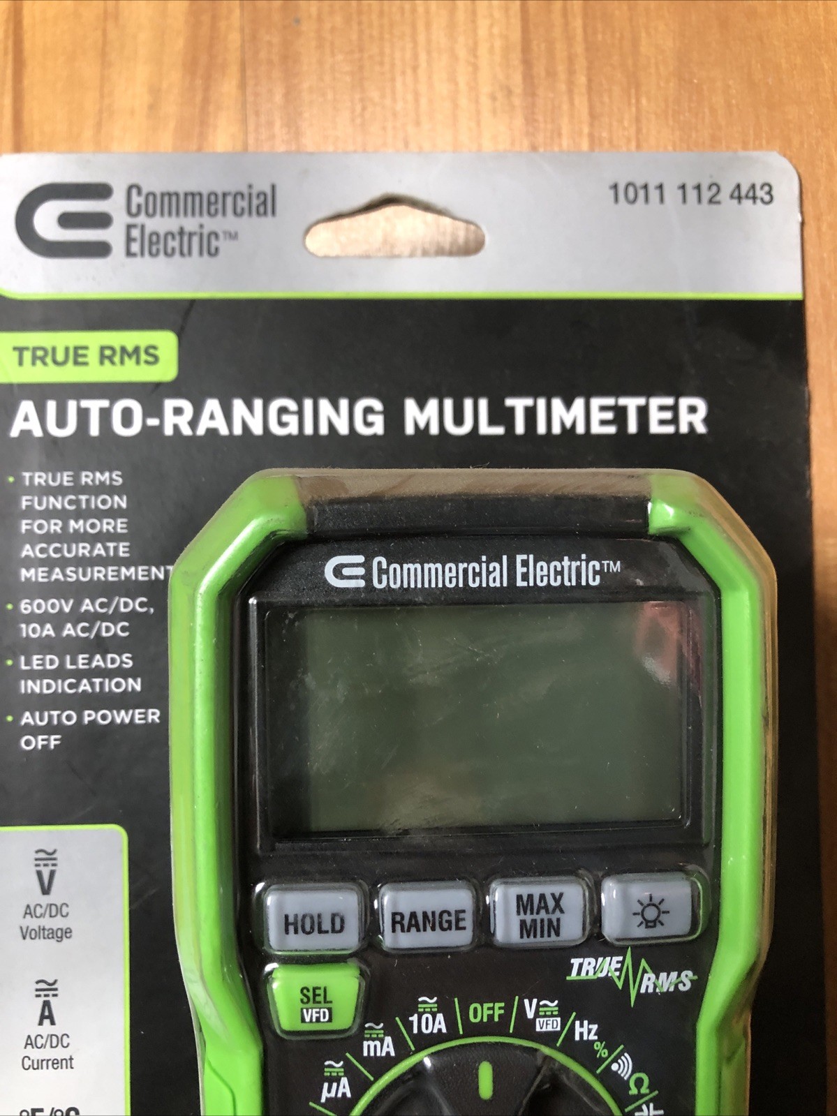 Commercial Electric 600V True RMS Auto Ranging Digital Multimeter W/ Temp