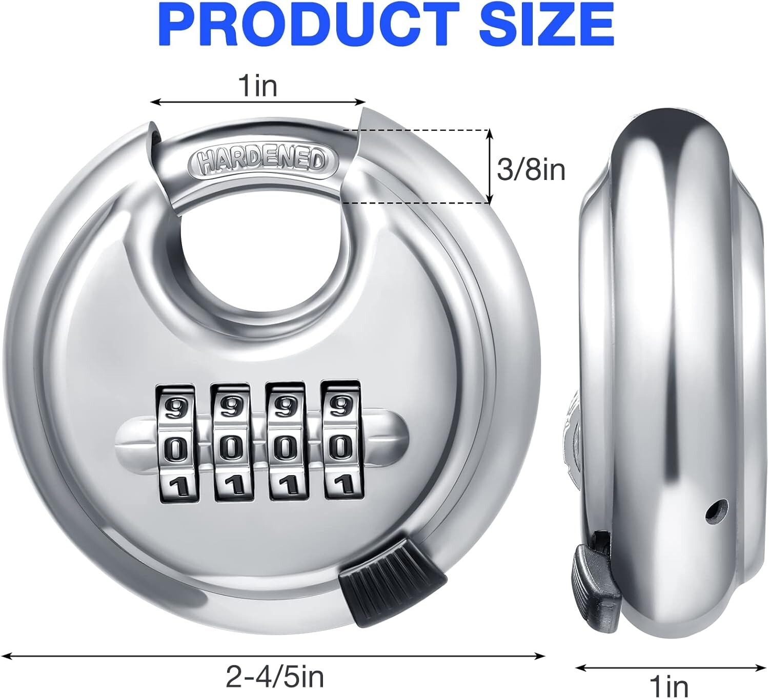 10 Packs 4 Digit Combination Locks Stainless Steel Disc Lock Combo Padlock