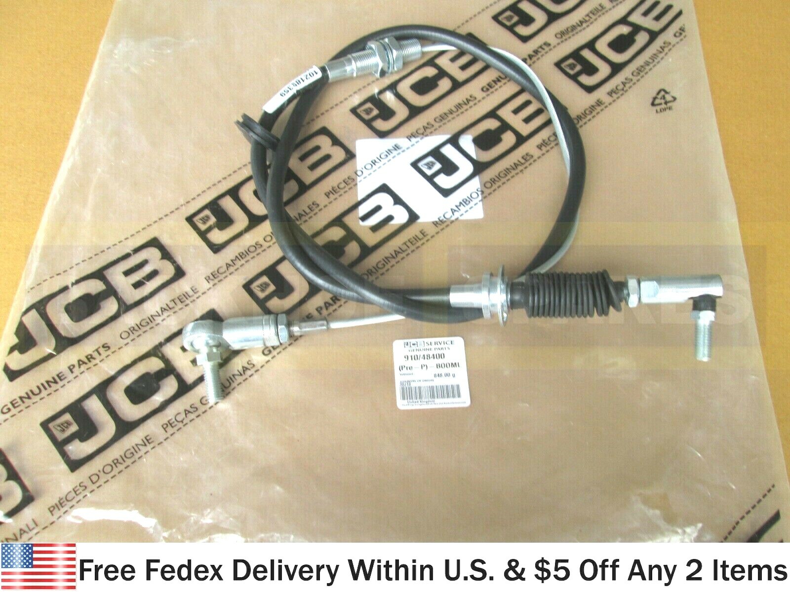JCB PARTS – GENUINE JCB CABLE LOCK ASSEMBLY BOOM (PART NO. 910/48400)