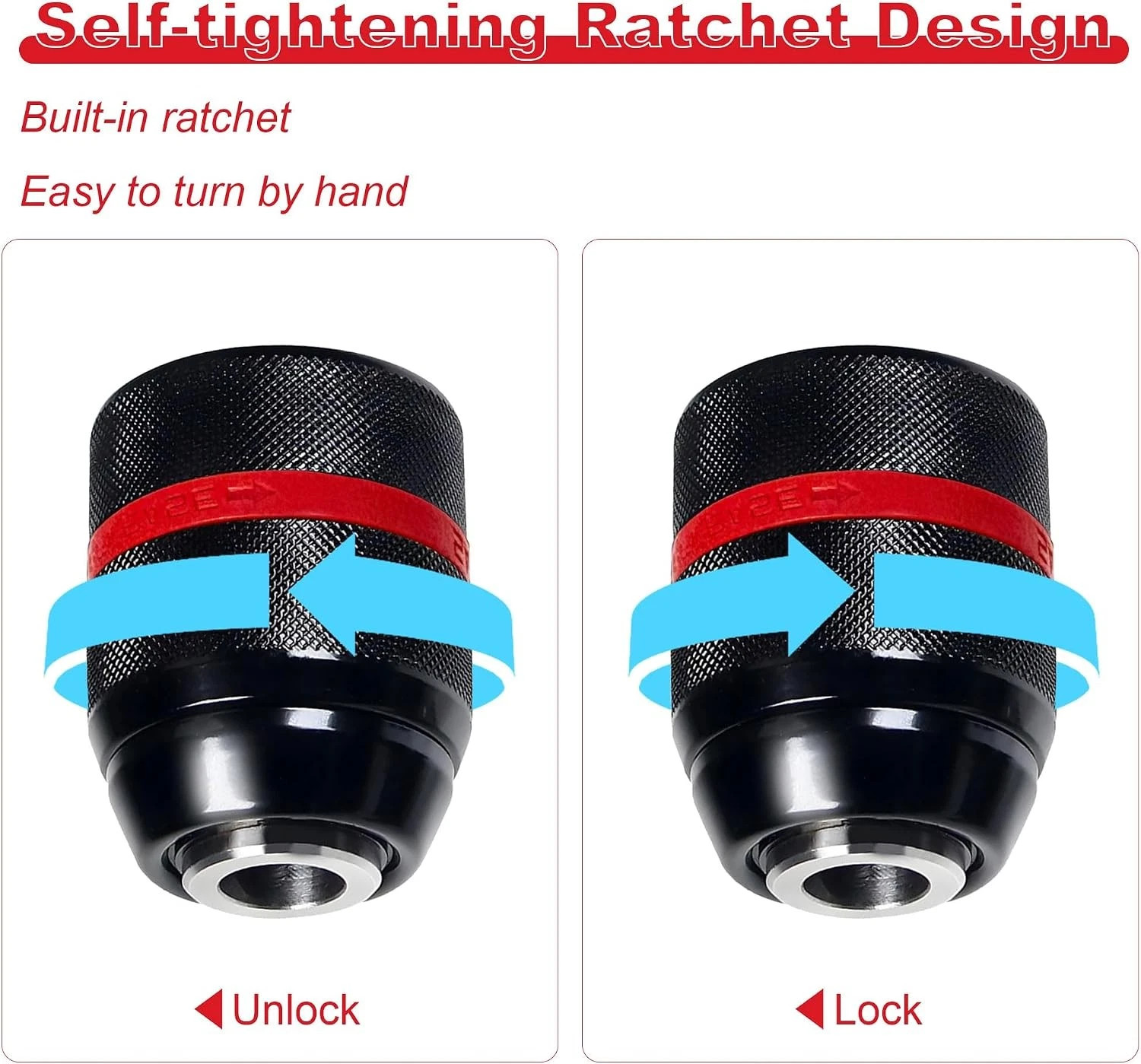 13mm Keyless Drill Chuck Metal Heavy Duty 1/2»-20UNF with SDS-Plus/Hex Shank I
