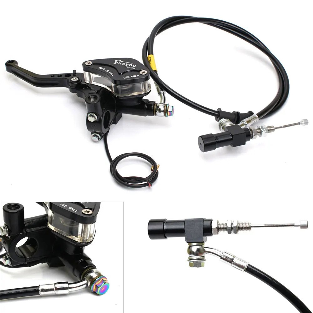 7/8in Motorcycle Hydraulic Brake Clutch Kit Lever Pump Hose for Yamaha Honda