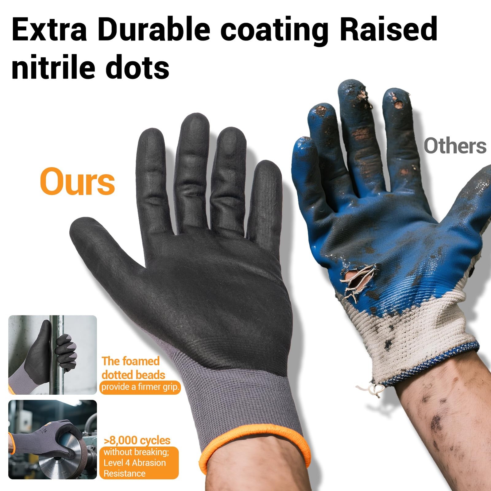 Safety Work Gloves 6/12 Pairs Micro Foam Nitrile Coated Endurance Seamless Kn…