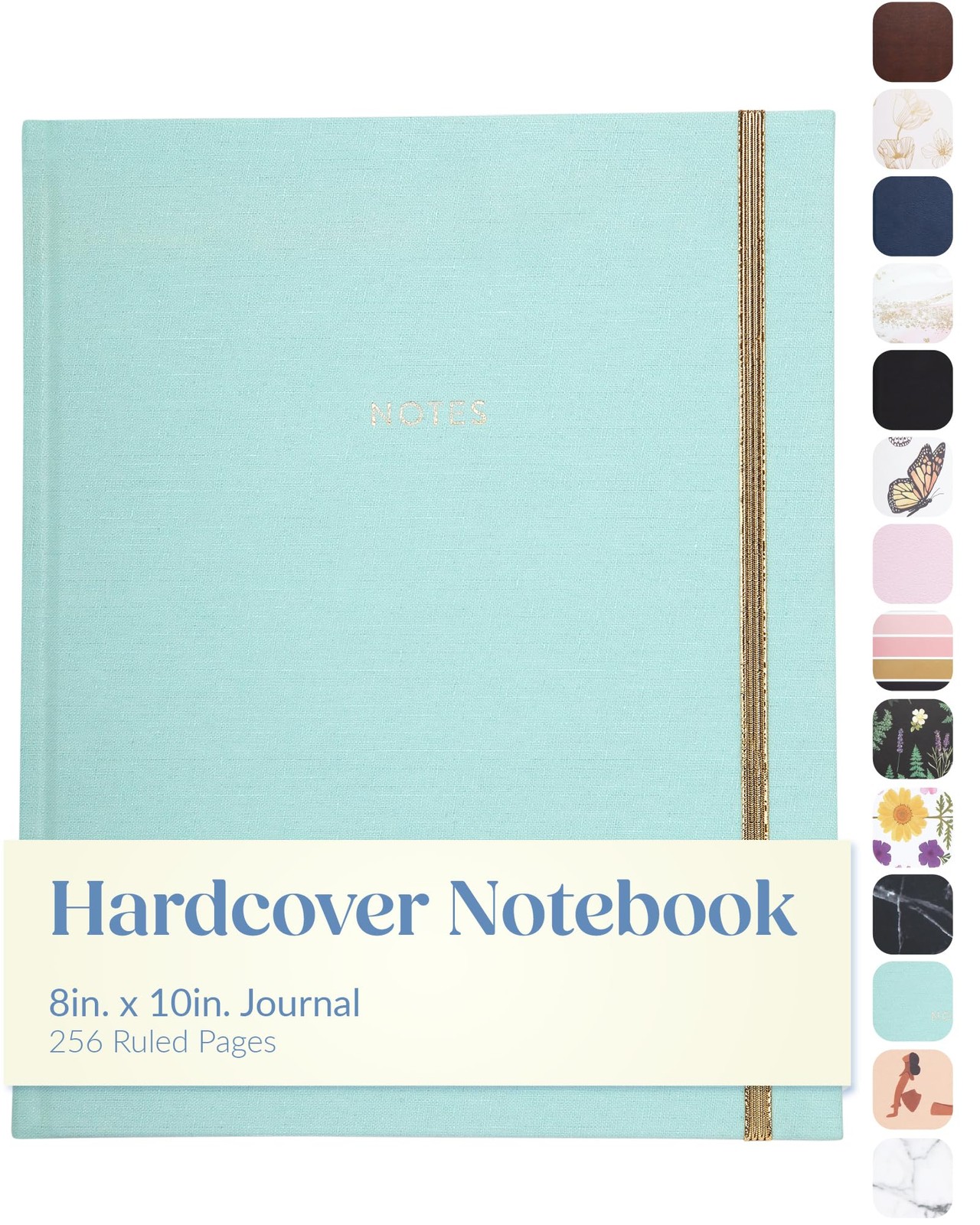 WORLD TRAVELER Large Lined Journal Notebook 8-x-10-Inches, Bookcloth Notes