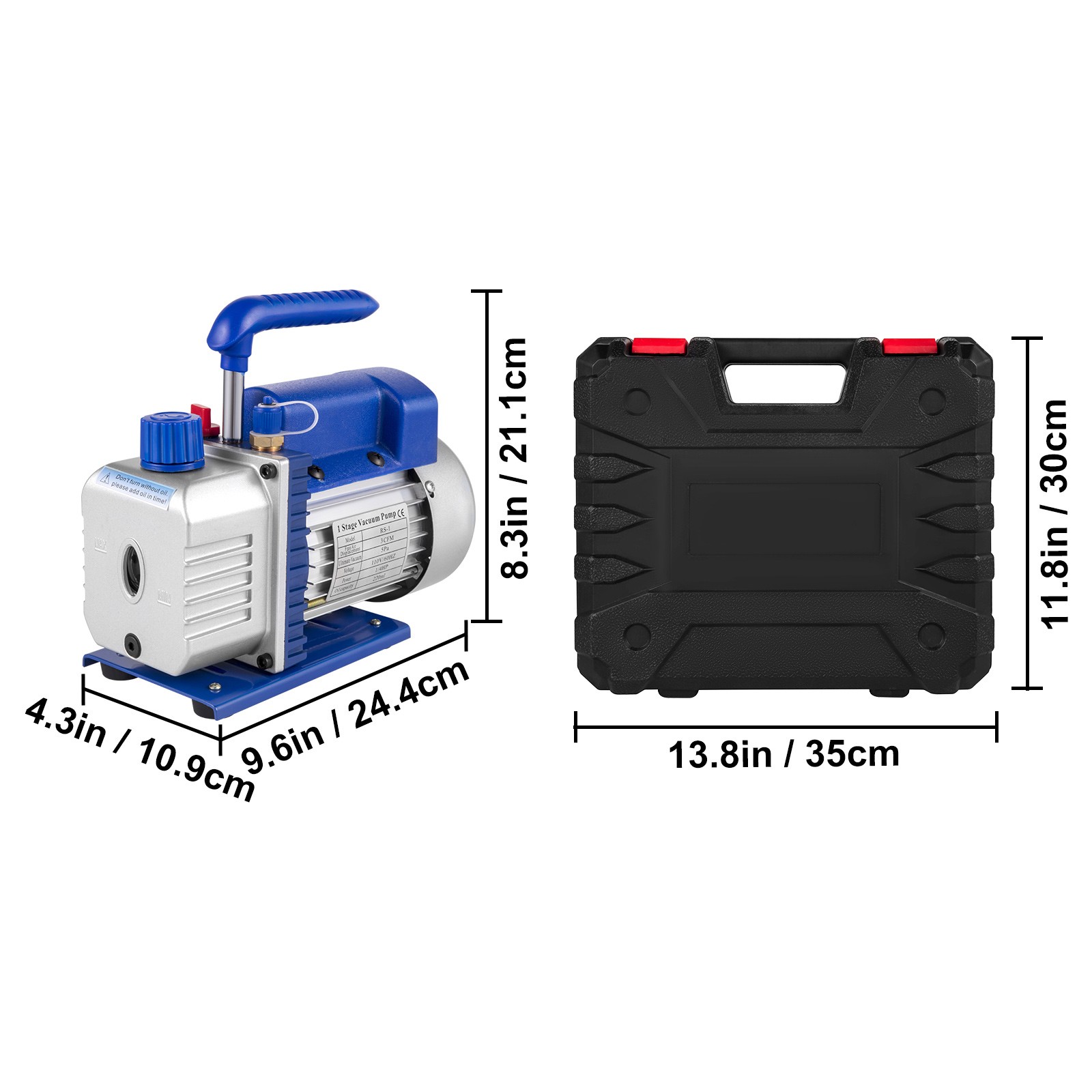 Uimoso 3 CFM Vacuum Pump and HVAC Manifold Gauge Set for AC Refrigeration