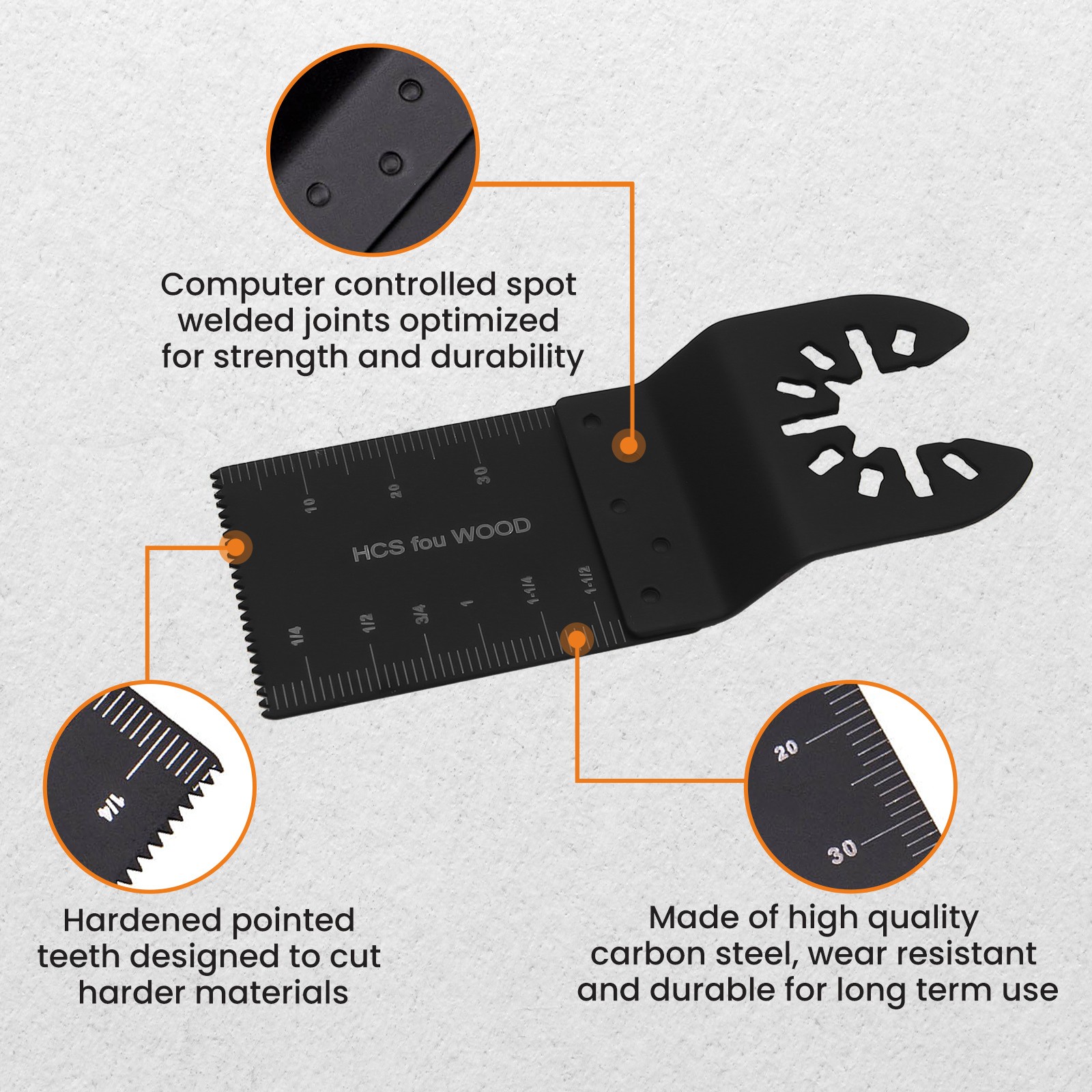 50Pieces 34mm Saw Blades Oscillating Multi Tool For Cutting Wood Plastic Drywall