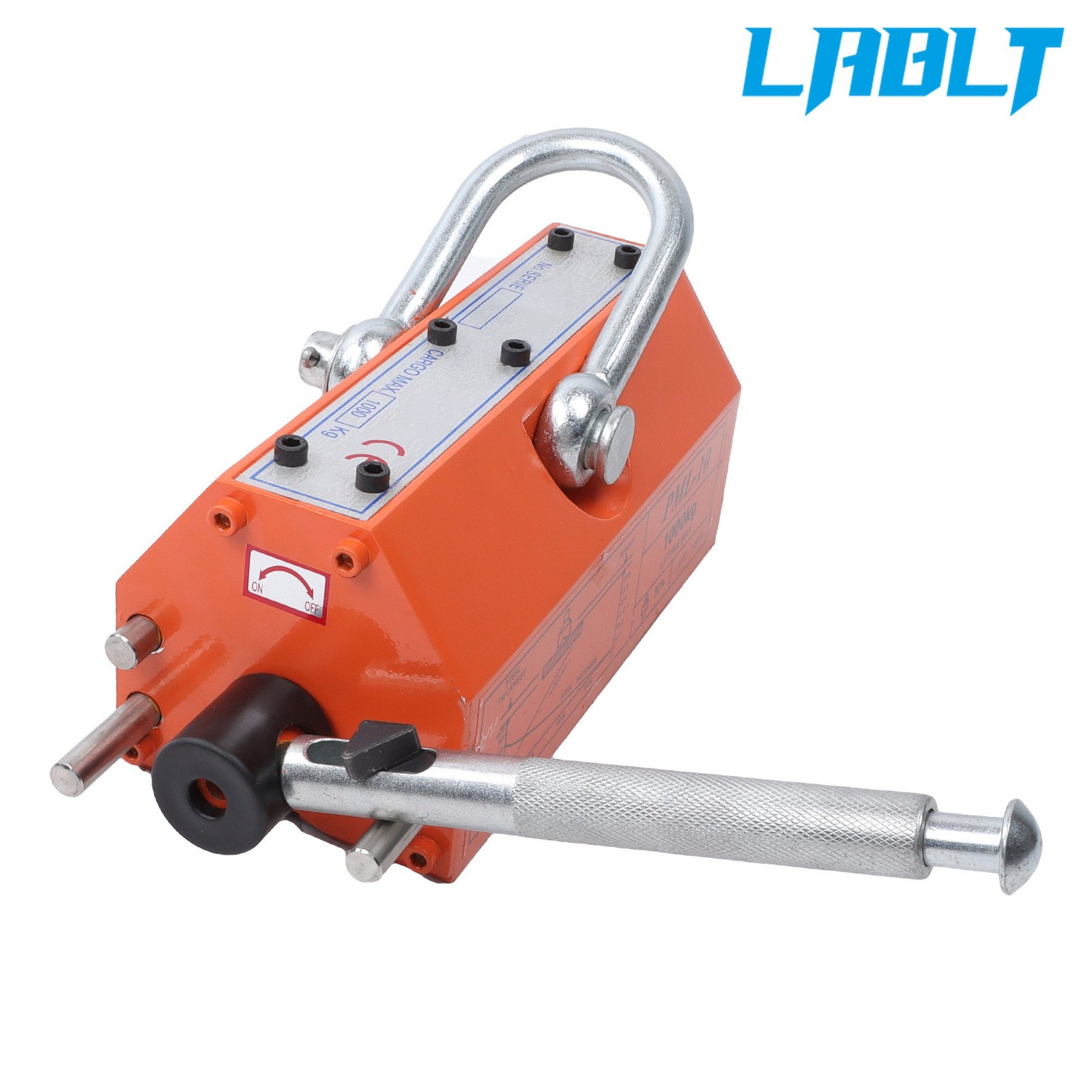 LABLT 2200lbs/1000kg Pulling Capacity, Magnetic Lifter, 2 Safety Factor, Orange