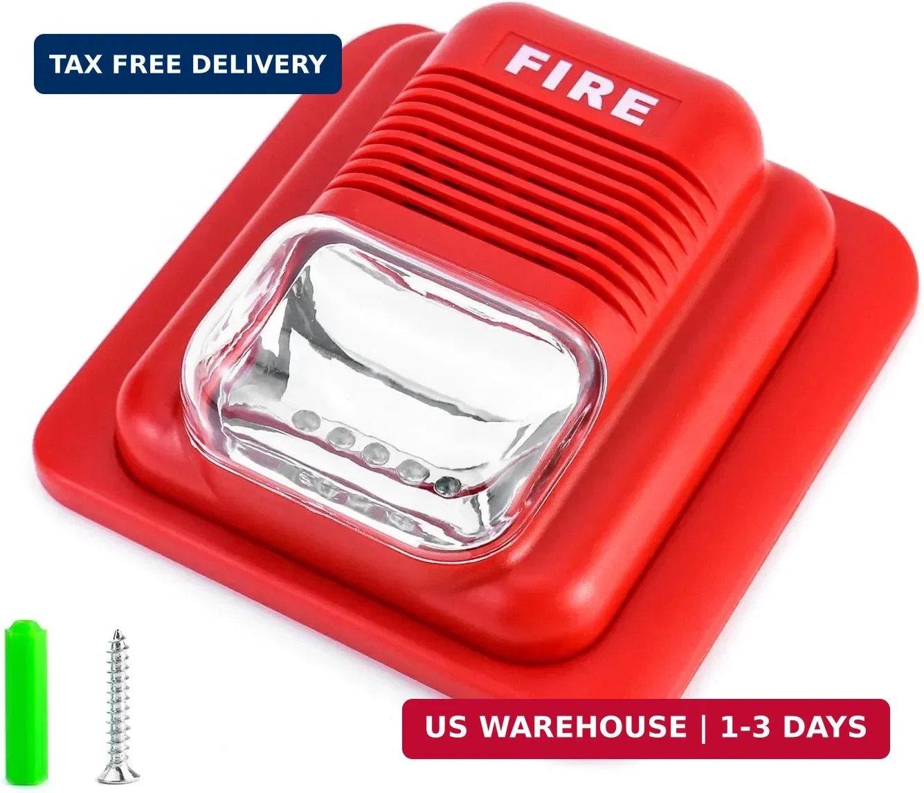 Fire Alarm Siren 12/24V DC | LED Strobe Horn ≥105dB | Wired Security System