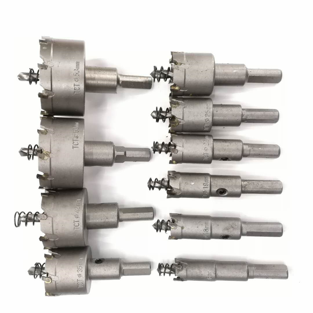 Carbide Tip TCT Hole Saw Cutter Drill Bit Set For Steel Metal Alloy 16-53mm 10pc