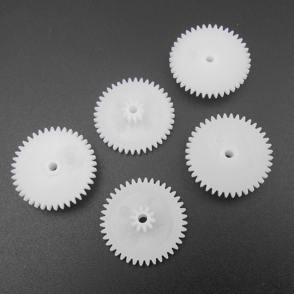 50Pcs X 0.5M Plastic Spindle Double Gear Bilayer 40T +10T Bore 2MM 2.05MM 40102B