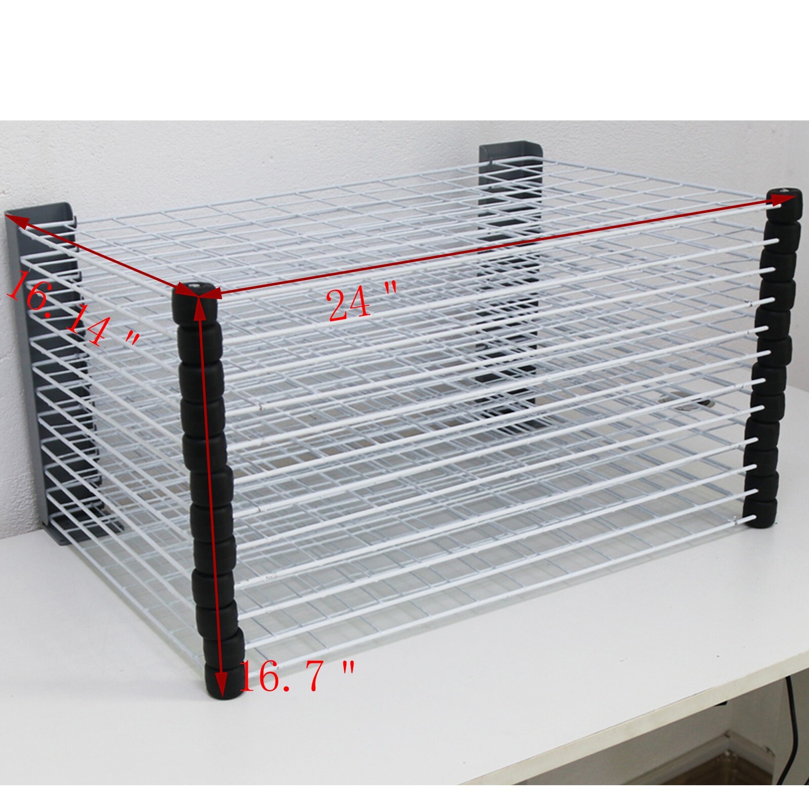 12 Layers Table Top Fixed Tiled and Spread Type Drying Rack 24×16.14×16.7Inch