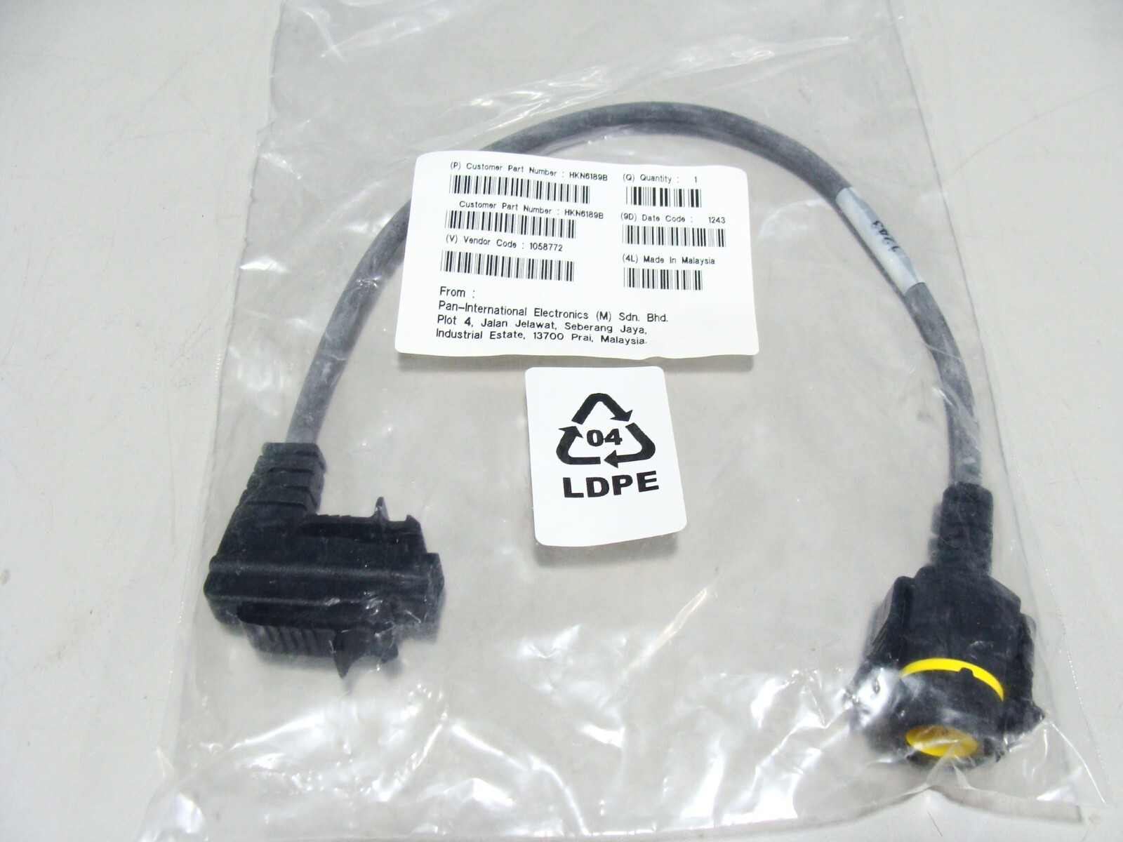 New – Motorola HKN6189B Direct Entry Keypad Cable, DEK to O5 Control Head