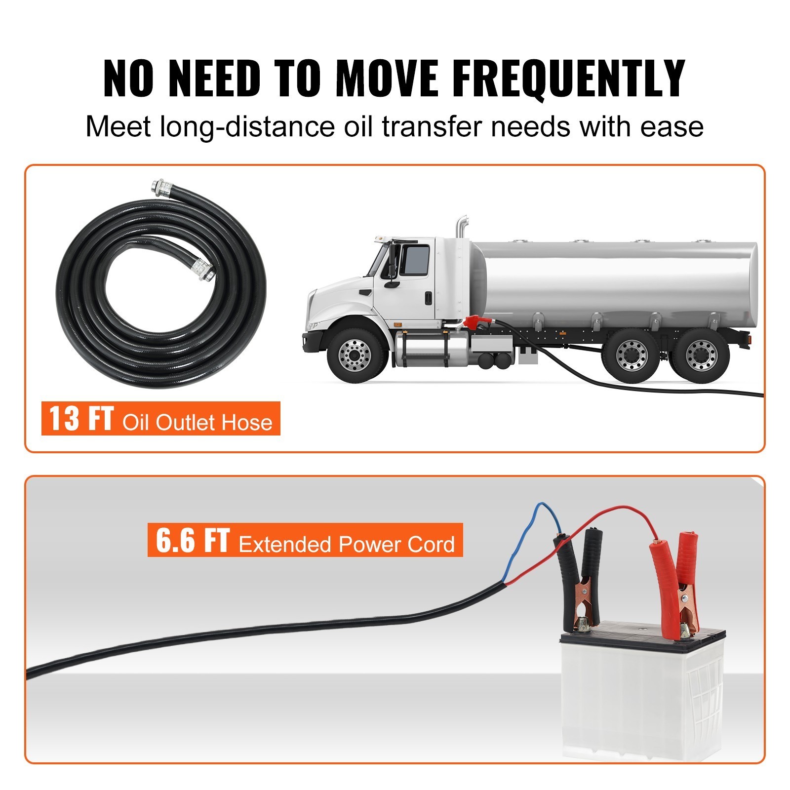 12V DC Electric Fuel Transfer Pump for Diesel Kerosene 10 GPM with Nozzle~NIB~H