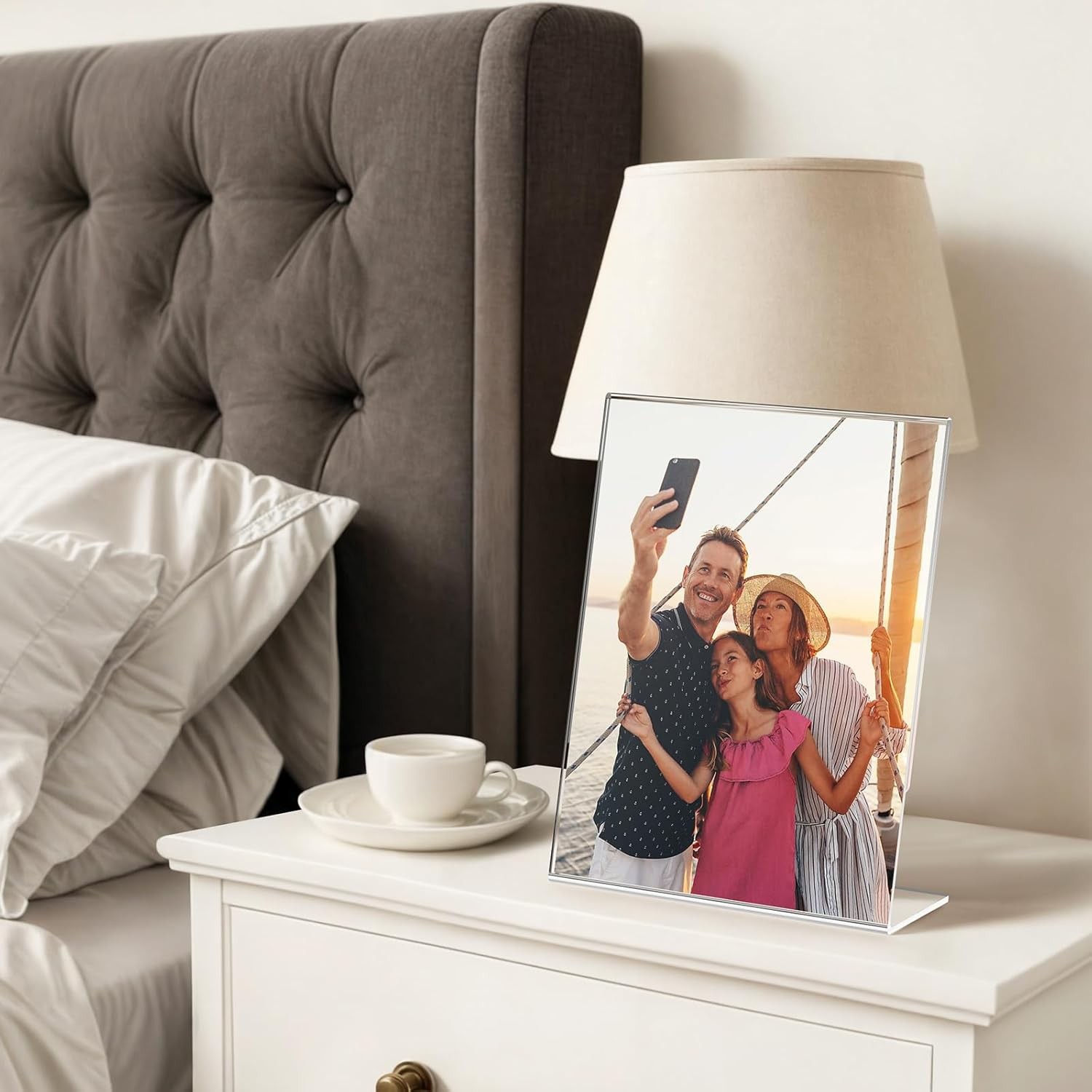 3 Pack Acrylic Sign Holder 8.5×11 Inches, Clear Display Holder, L-Shape Vertical