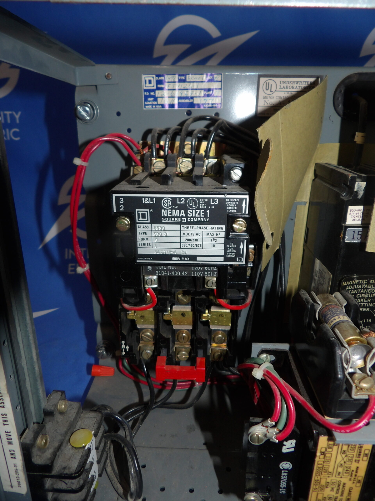 Square D 8536 SCO-3 8998 EC-401 Series B 15A Breaker MCC Motor Control + 1 Ye…