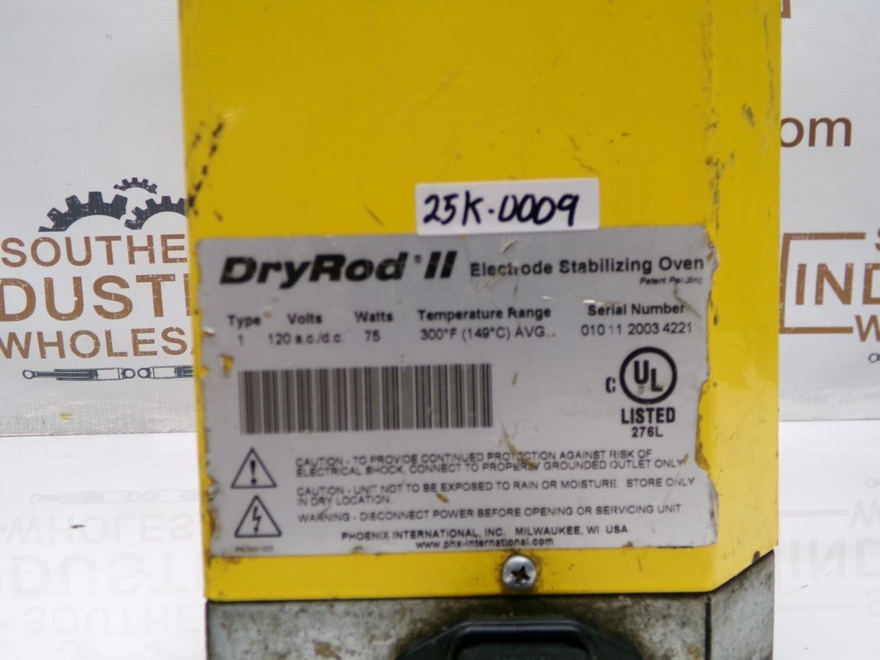 Phoenix DryRod ll Electrode Oven Type1 Volts 120AC/DC Watts 75 Temp Range 300F