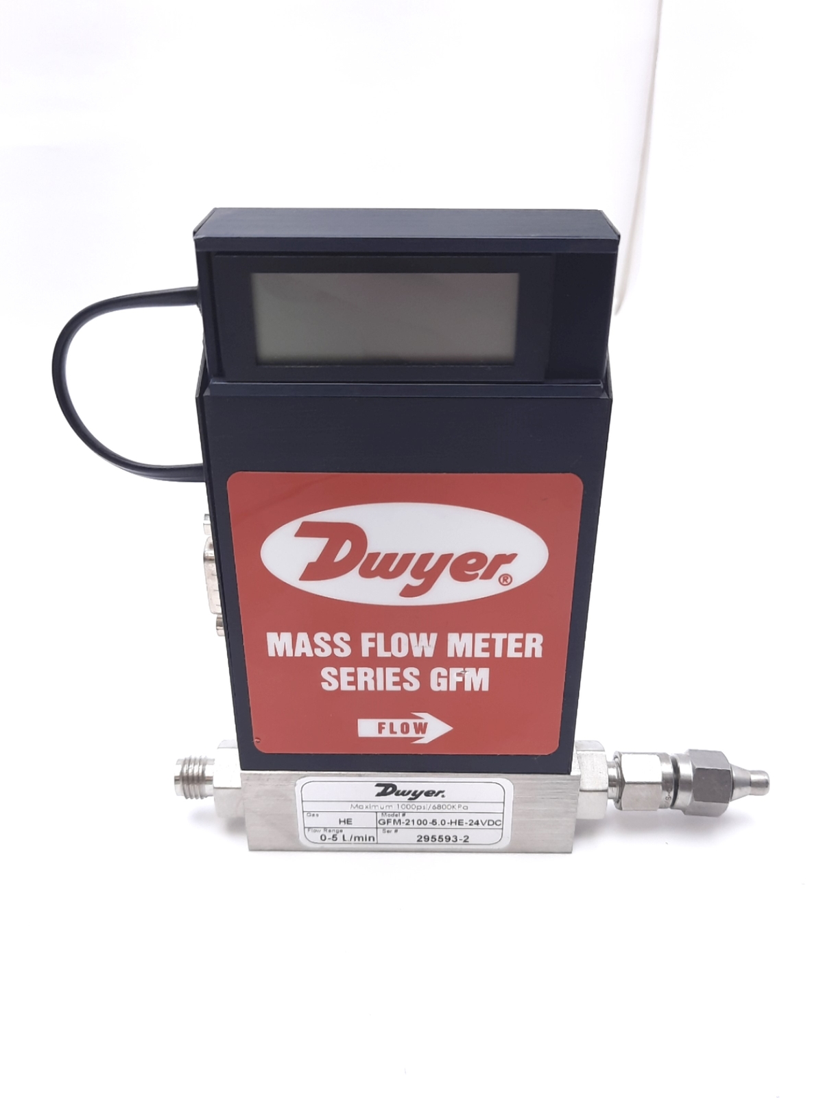 Dwyer GFM-2100-5.0-HE-24VDC Gas Mass Flow Meter 24VDC 0-5L/min 1000Psi