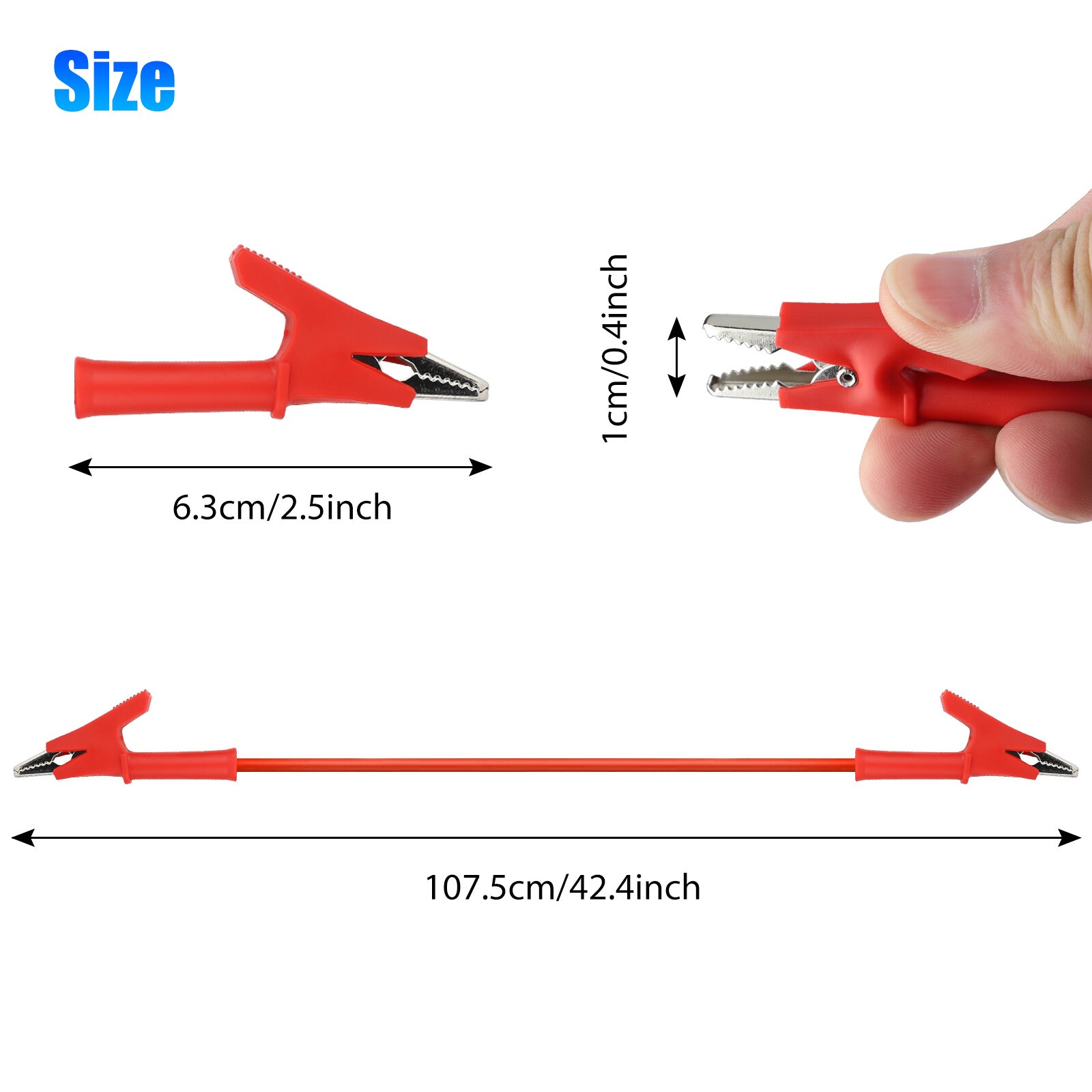 5Pcs 30V 15A Alligator Clips Electrical Test Leads Set Jumper Wires Cables Set