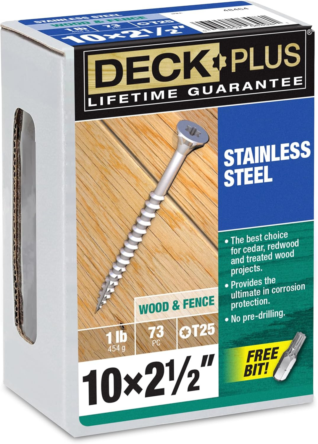 Deck plus 2-1/2 Inch Epoxy Coated Exterior Wood and Fence Screws #10 X 2-1/2″ To