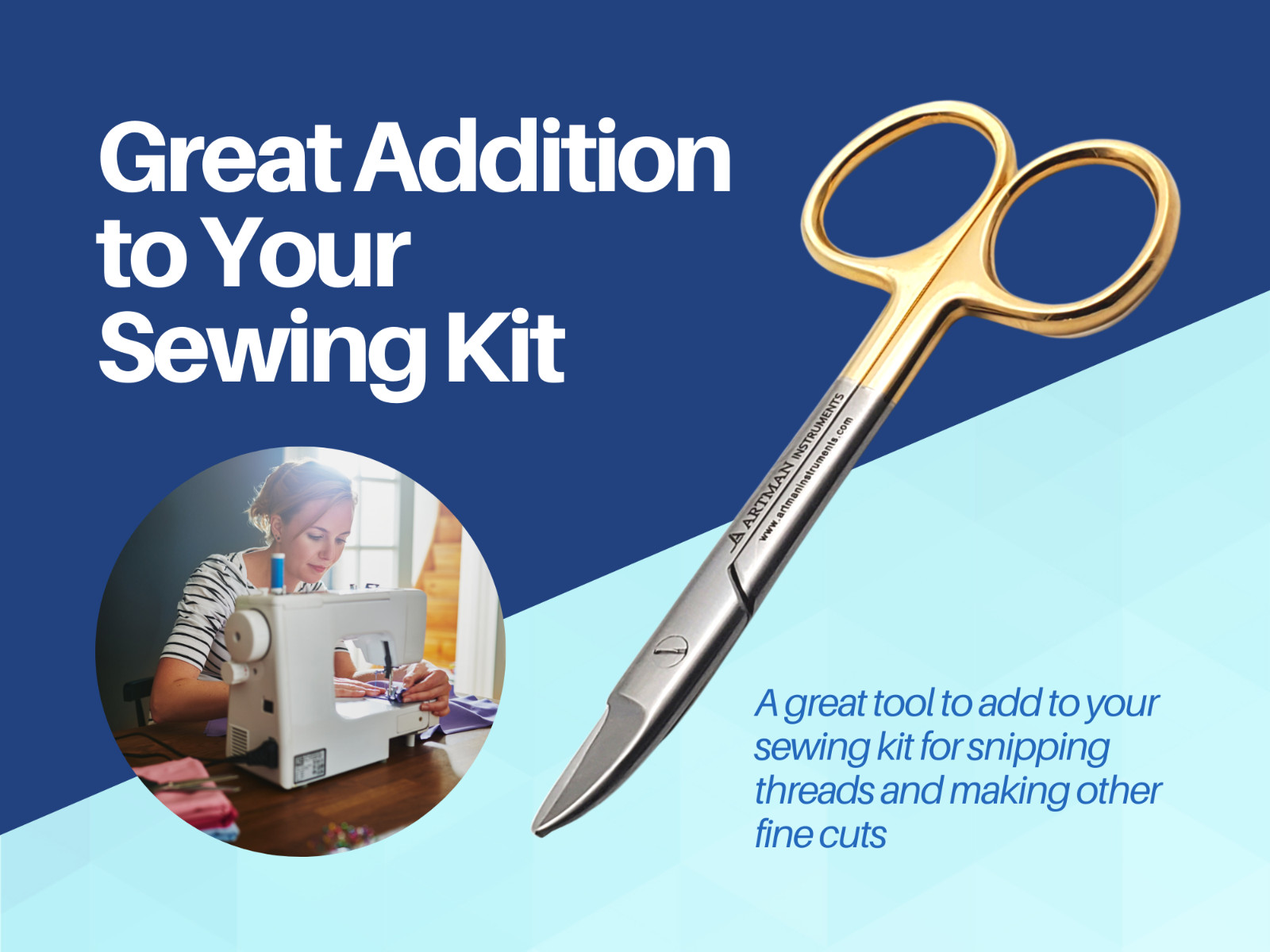 Curved Crown Collar Cutting Scissors 4.25″ ARTMAN