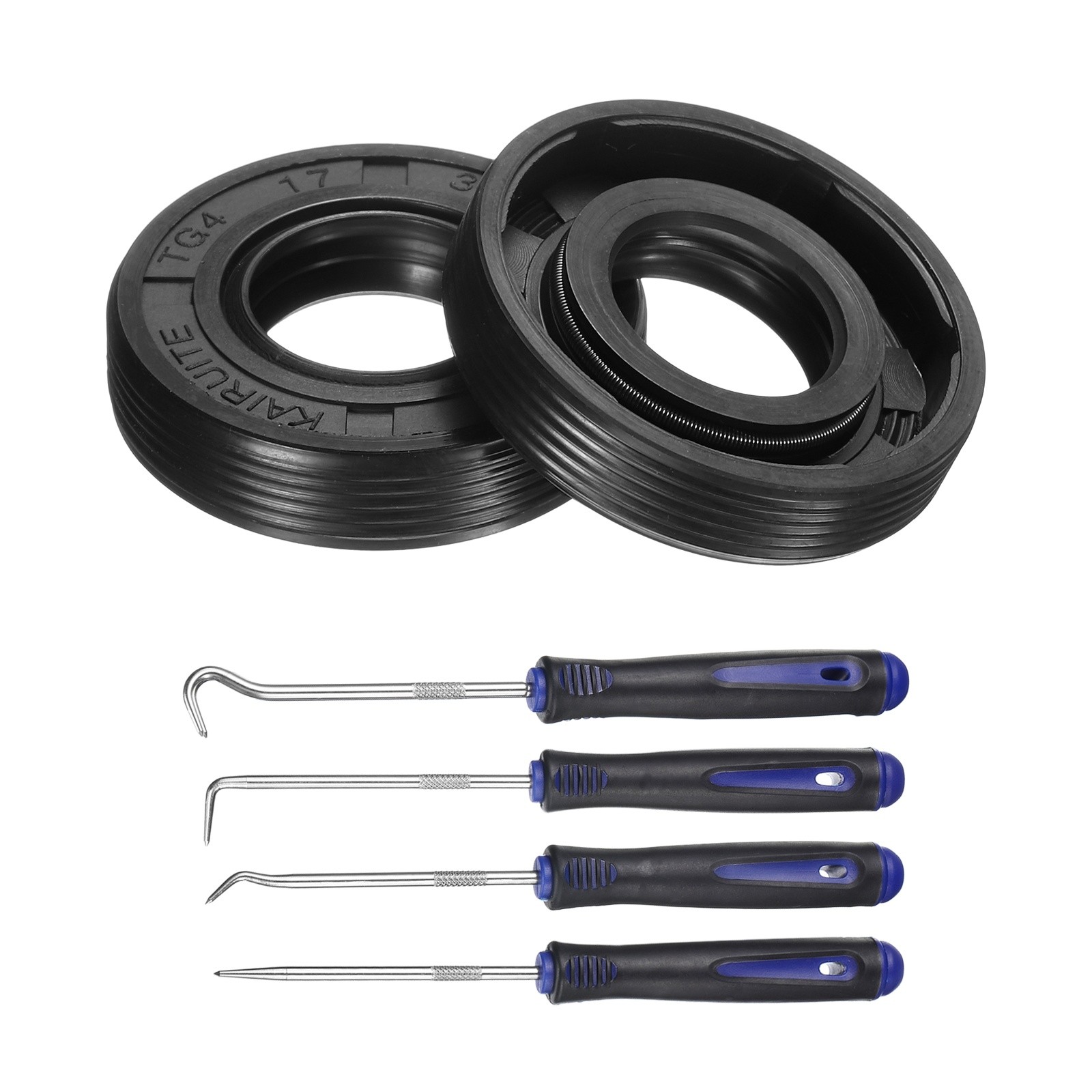 2Pcs Oil Seal 17x35x8mm TC Nitrile Rubber Double Lip Cover with Hook Kit