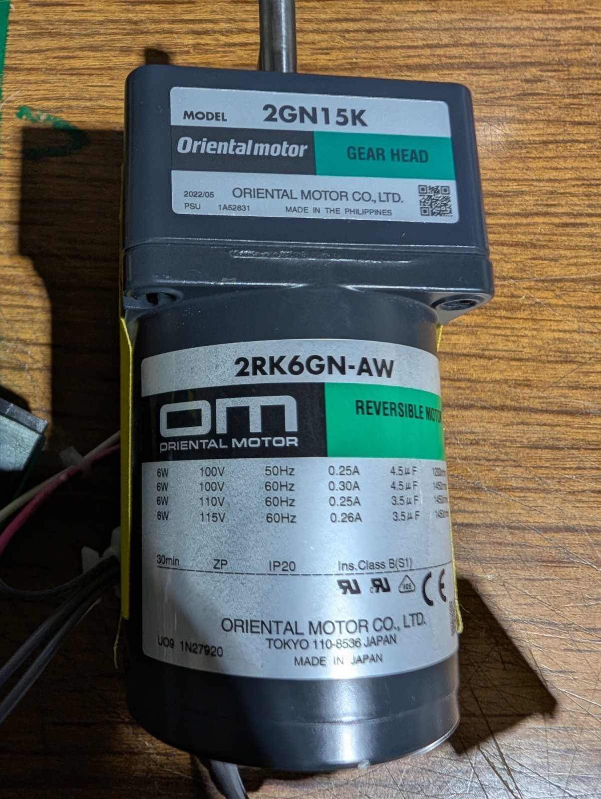 NEW Oriental Motor Reversible 2RK6GN-AW – Gear Head 2GN15K – FAST USA SHIP! @66