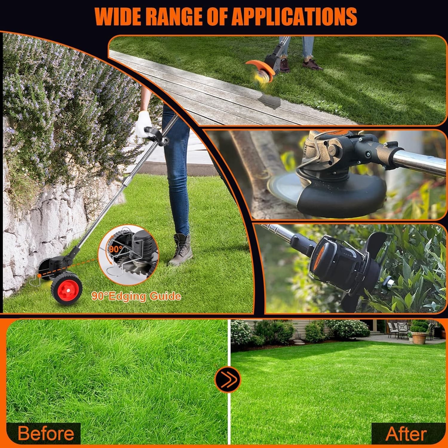 Cordless Weed Wacker 21V Stringless Weed Wacker Battery Powered Lightweight 3…