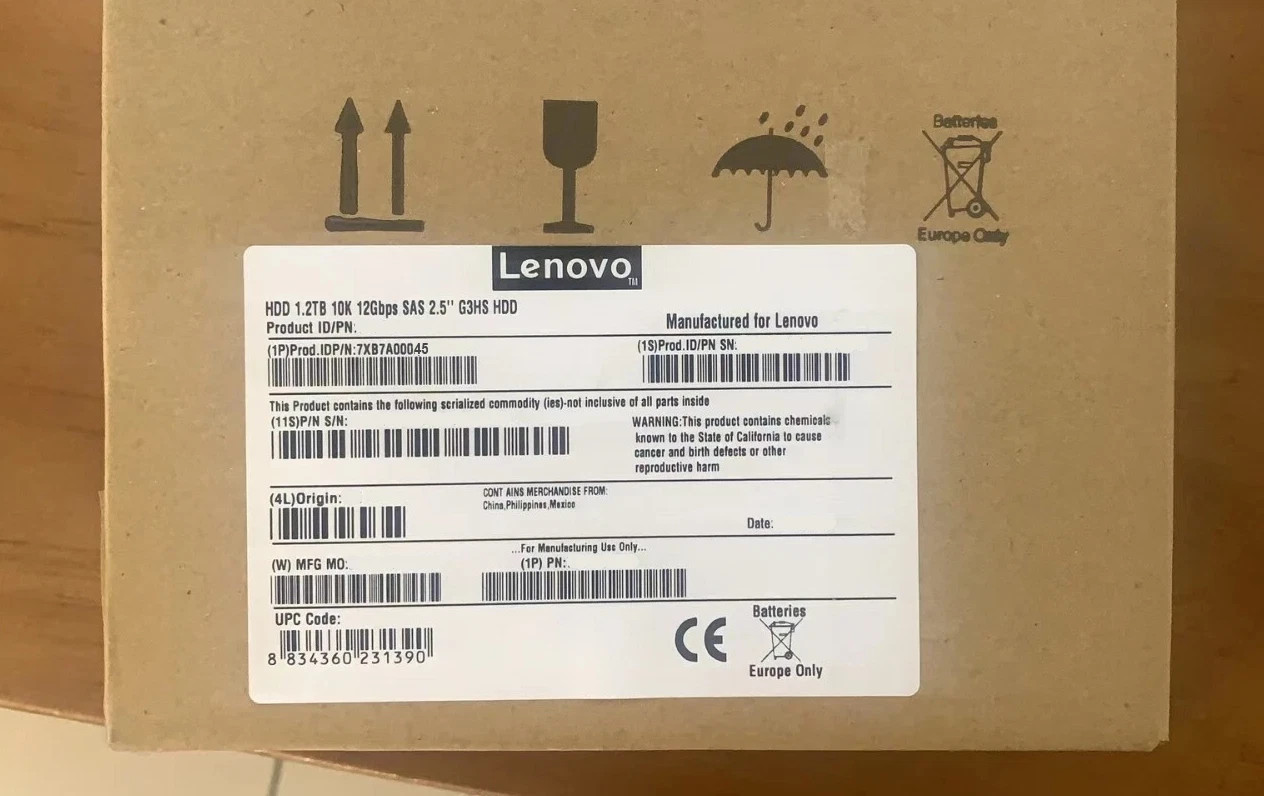 Brand New Lenovo 7XB7A00045 8TB 7.2K 3.5″ SAS 12Gbps 512e Hot Swap Hard Drive
