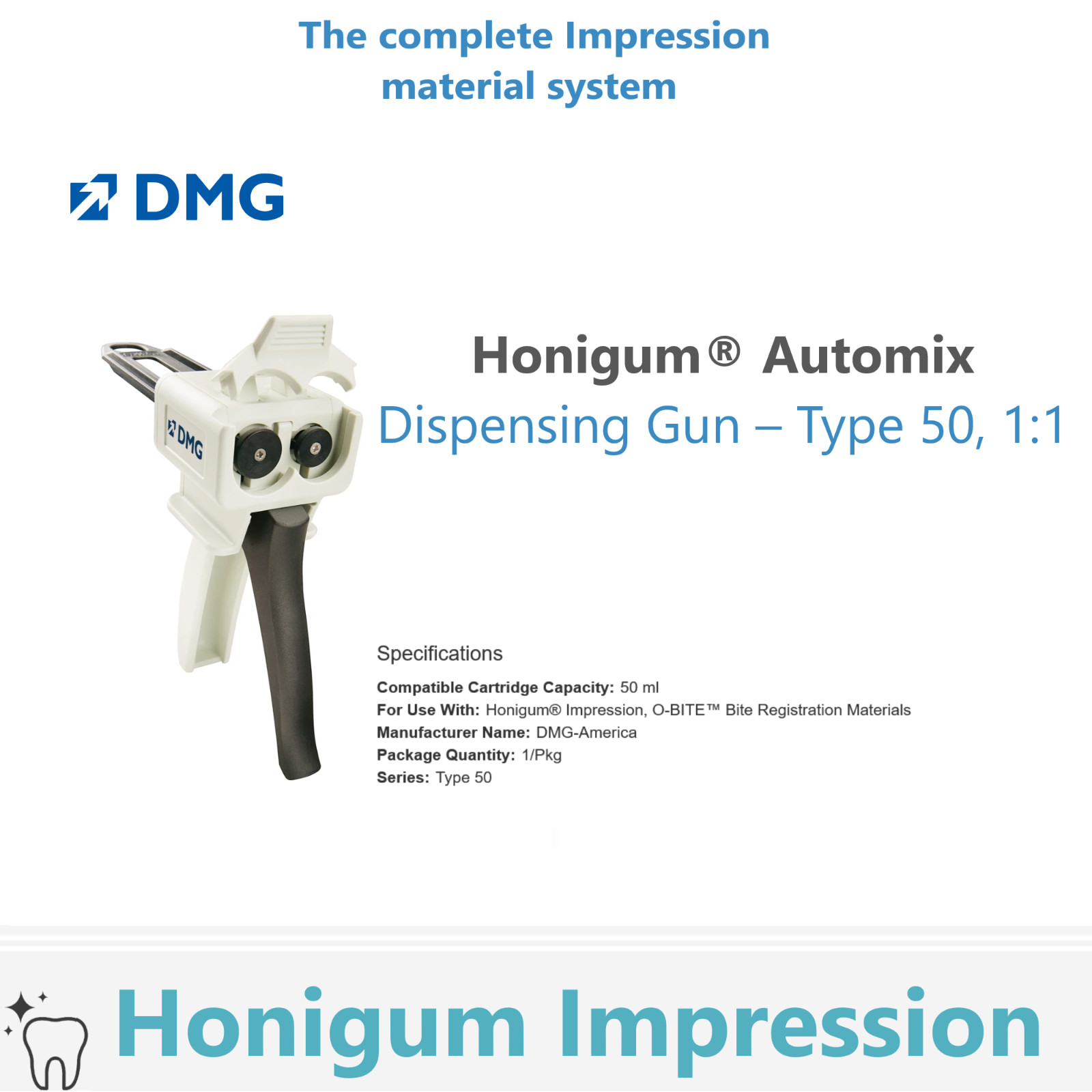 Dental DMG Honigum Precise Impression Material 380ml /50ml Cartridge Hydrophilic