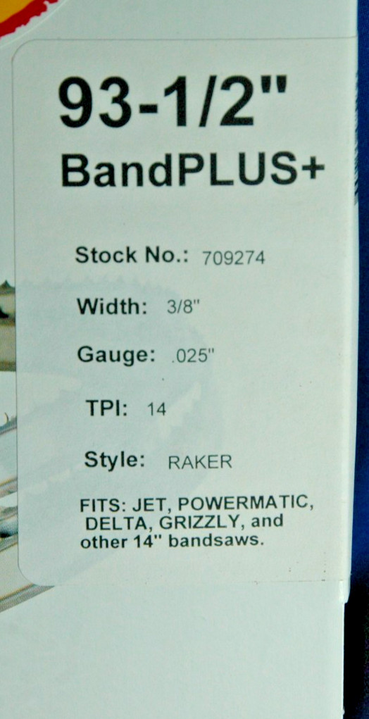 2 Pack-JET 93-1/2″ x 3/8″ x .025″ x 14 TPI Raker Bandsaw Blade