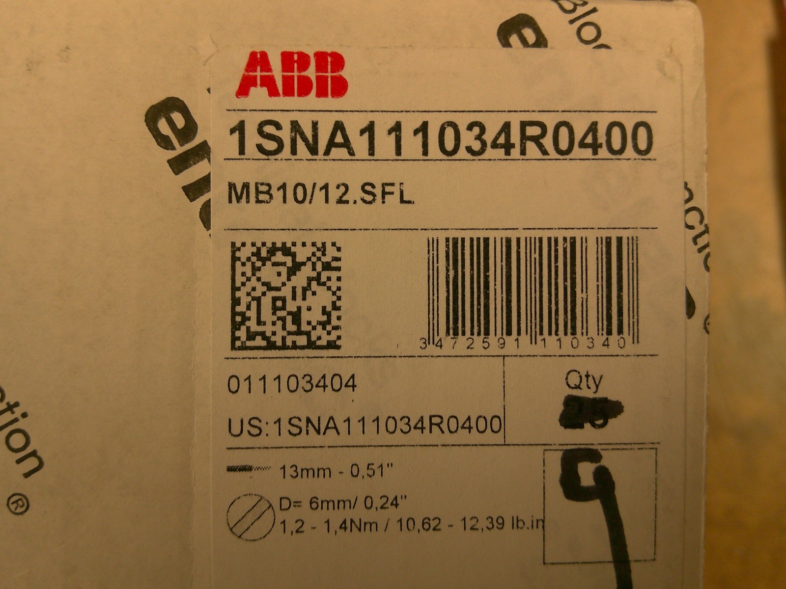 ENTRELEC 0111 034.04 ABB 1SNA111034R0400 —9PCS NEW