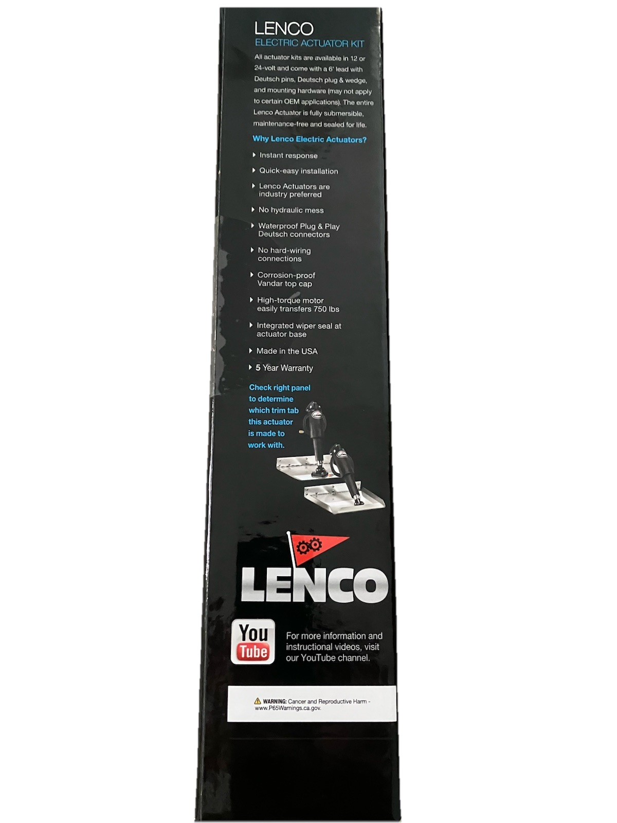Lenco 101XD Extreme Duty Actuator 15056-001 12V, 2 1/4″ Stroke, 3/8″ Hardware