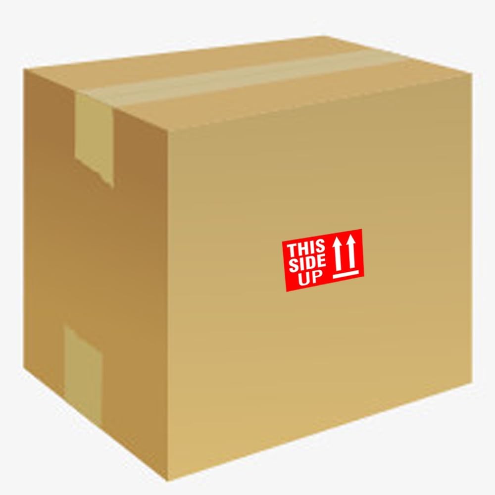 300 Pcs This Side Up Warning Stickers for Shipping and 2*3 inches, Red
