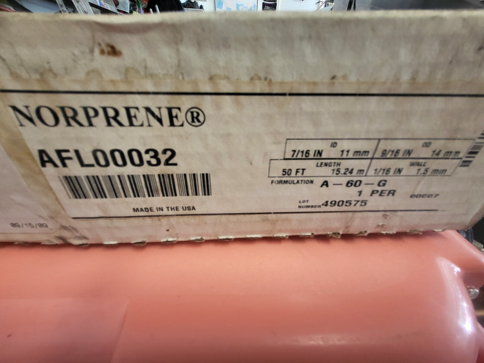 TYGON Black Norprene Tubing A-60-G 7/16″ ID x 9/16″ OD x 50′ AFL00032
