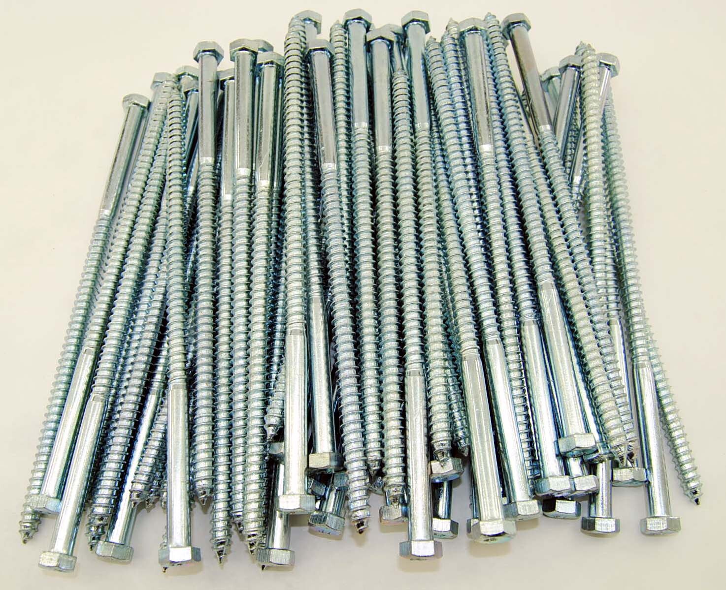 (25) Hex Head 3/8 x 10″ Lag Bolts Zinc Plate Wood Screws