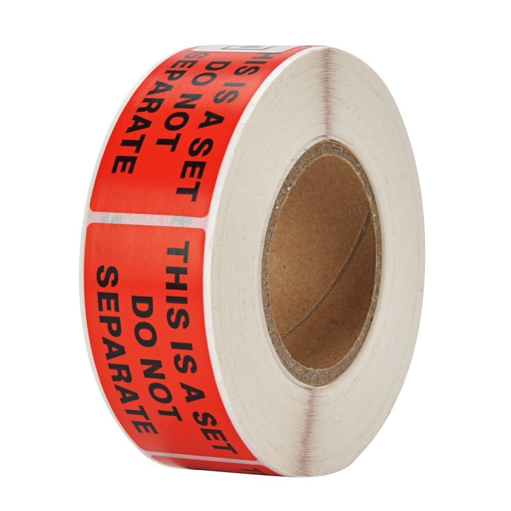 20 Roll 500/Roll 1″ X 2″ This Is a Set Do Not Separate Sticker FBA Warning Label
