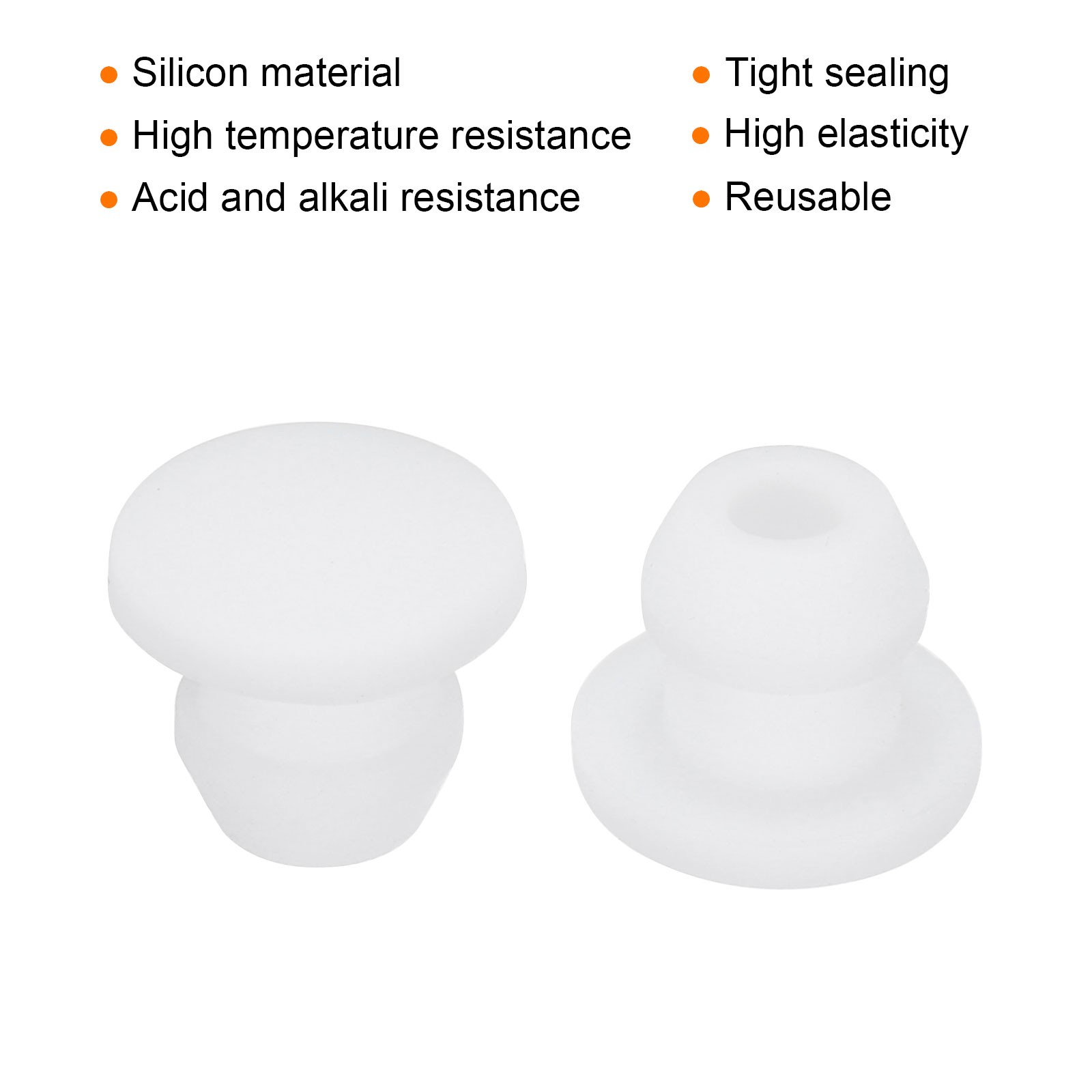 20pcs Silicone Hole Plugs Flush Type Panel Round Hole Plugs 5mm Dia.