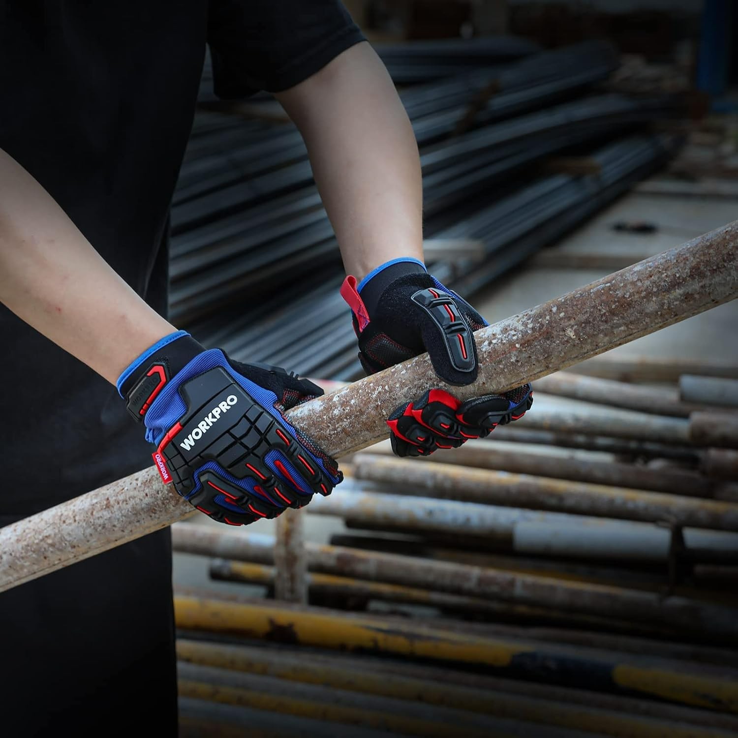 Synthetic Leather Heavy Duty Work Gloves with Waterproof Touchscreen – XL
