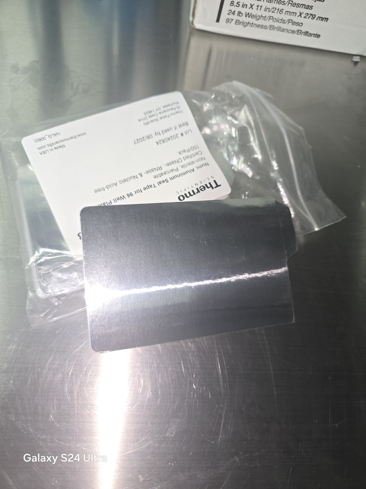 Thermo Scientific Nunc 232698 Aluminum Seal Tape 96-Well Plates 100/Pack