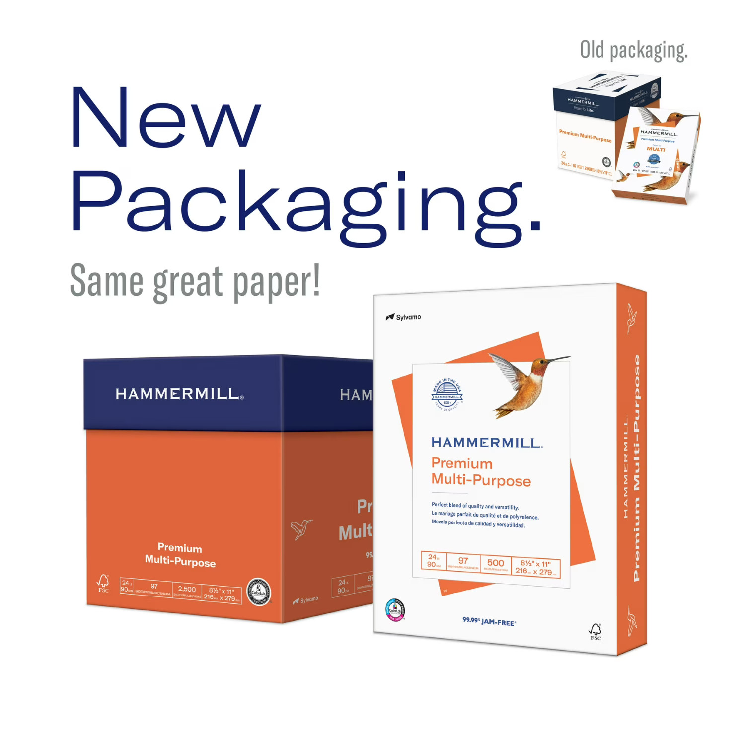 Hammermill Premium Printer Paper 24lb 8.5×11 White 500 Sheets 1 Ream, 3 Pack