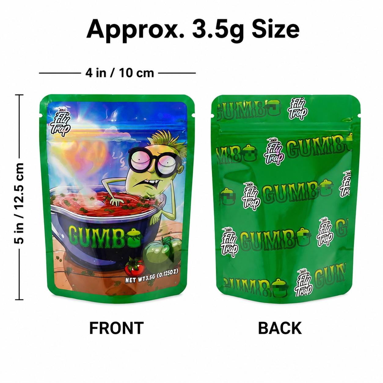 3.5g Mixed Smell Proof Mylar Stand Up Bags Zip Seal Food Storage Pouches 100pcs