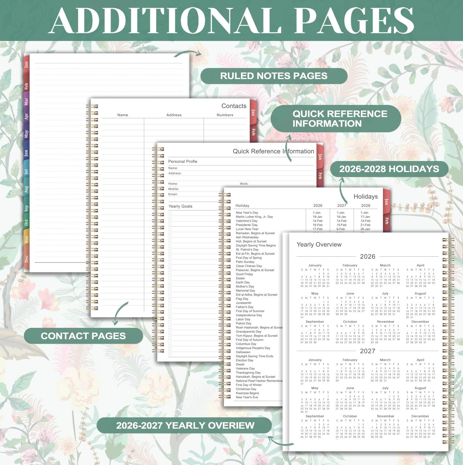 2024-2028 Monthly Planner – 5 Years Calendar from January 2024 to December 2028