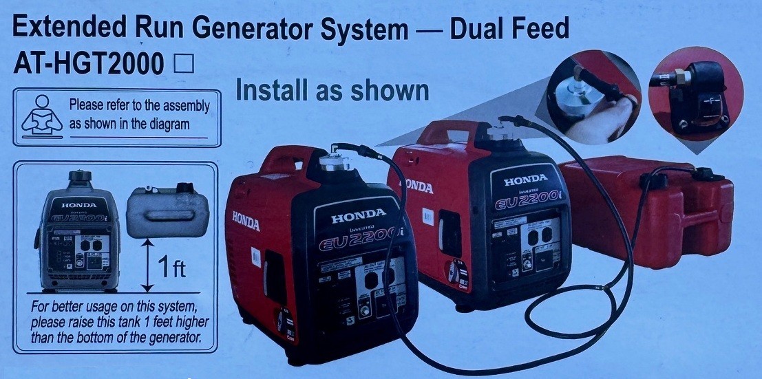 Dual System Extended Run Generator Fuel Kit Without Tank For Honda EU2200i &More