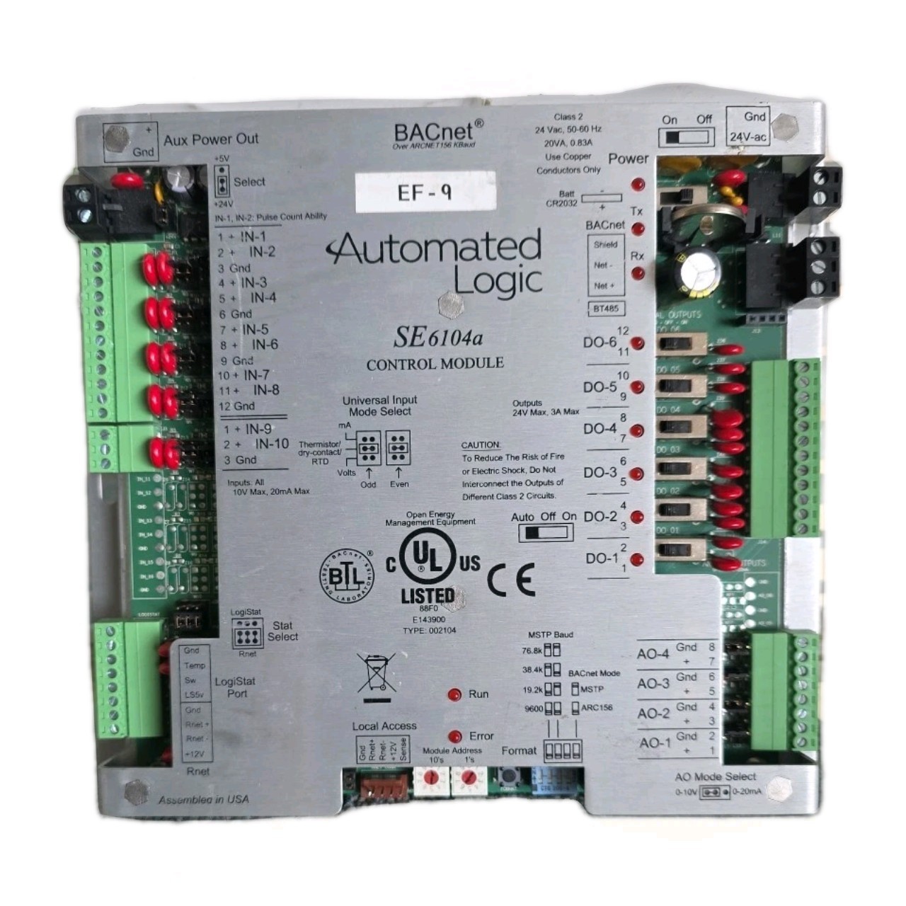 Automated Logic SE6104a Control Module 24VAC Class 2 20VA 0.83A Interface PLC