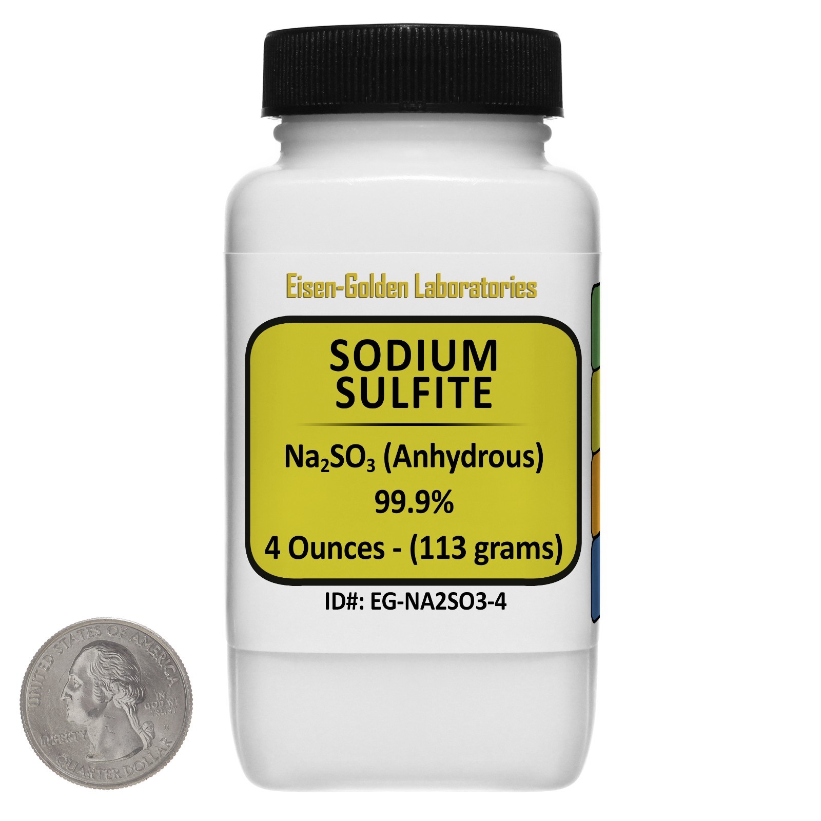 Sodium Sulfite [Na2SO3] 99.9% ACS Grade Powder 4 Oz in a Space-Saver Bottle USA