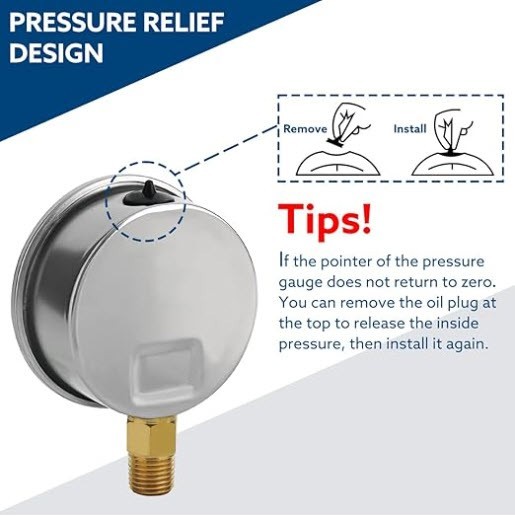 Pressure Gauge, Minus 30.0 PSI – 60.0 PSI, 1/4″ MNPT, Glycerin Filled