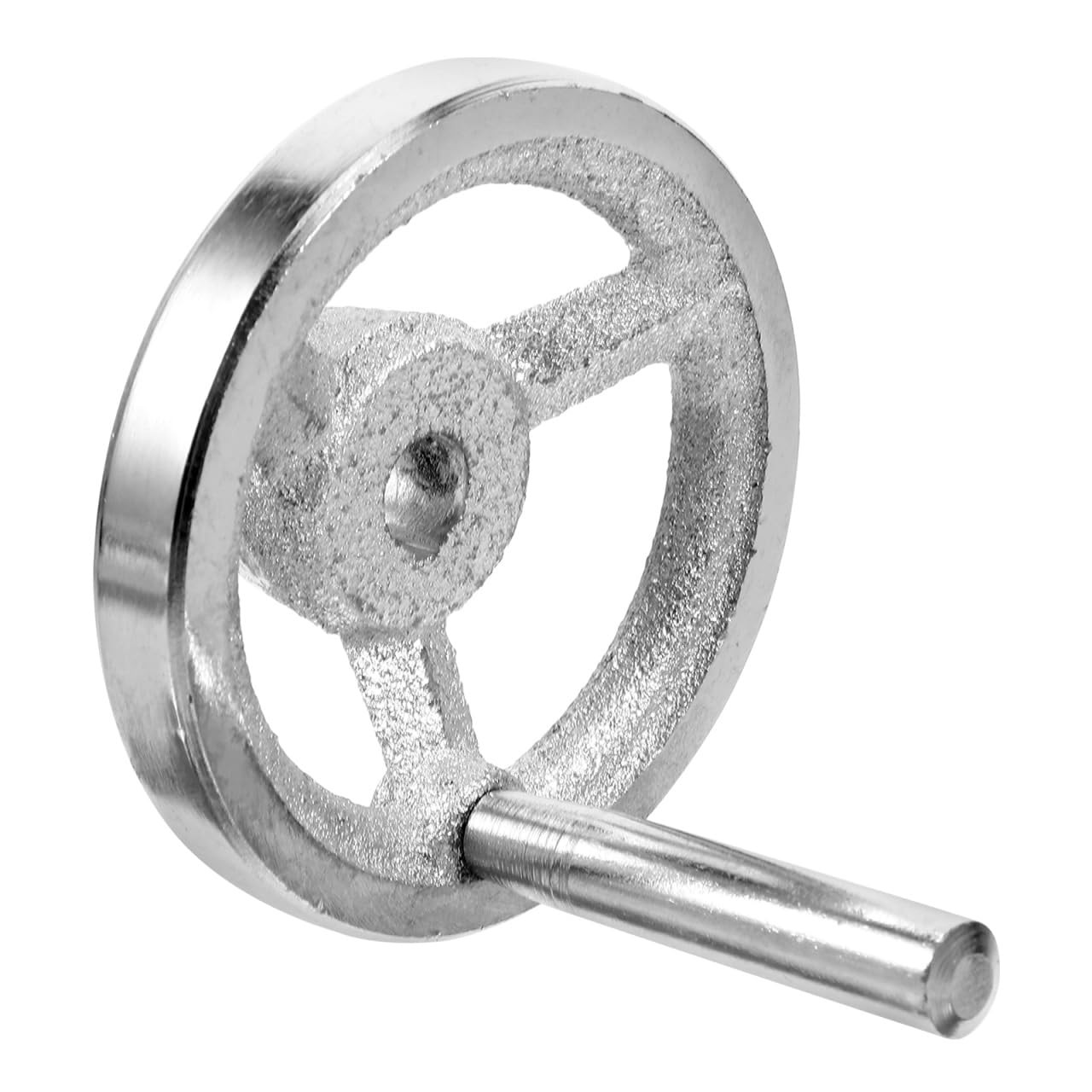 Cast Iron Handwheel Chrome Plating Square Edge Crank Handle 3.07×2.95×2.95 In