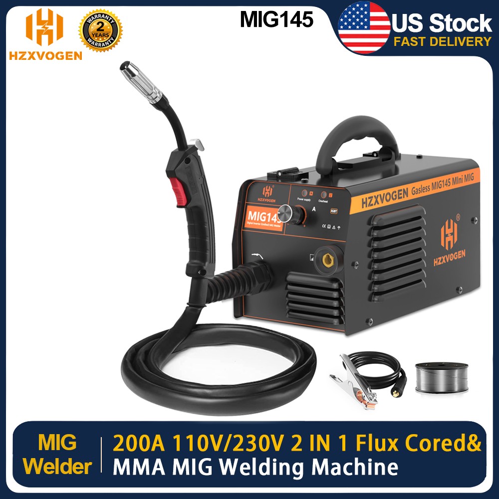 110V/230V Gasless Flux-Core Mini MIG Welder ARC Welding Machine 200A for US Shop