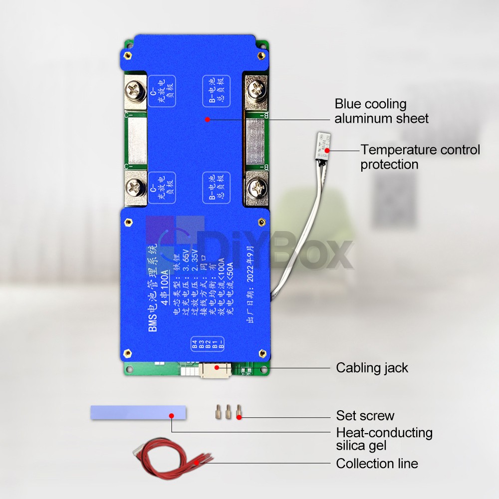4S 14.6V / 8S 24V 100A BMS LiFePO4 Battery Balance Charge Protection Board New
