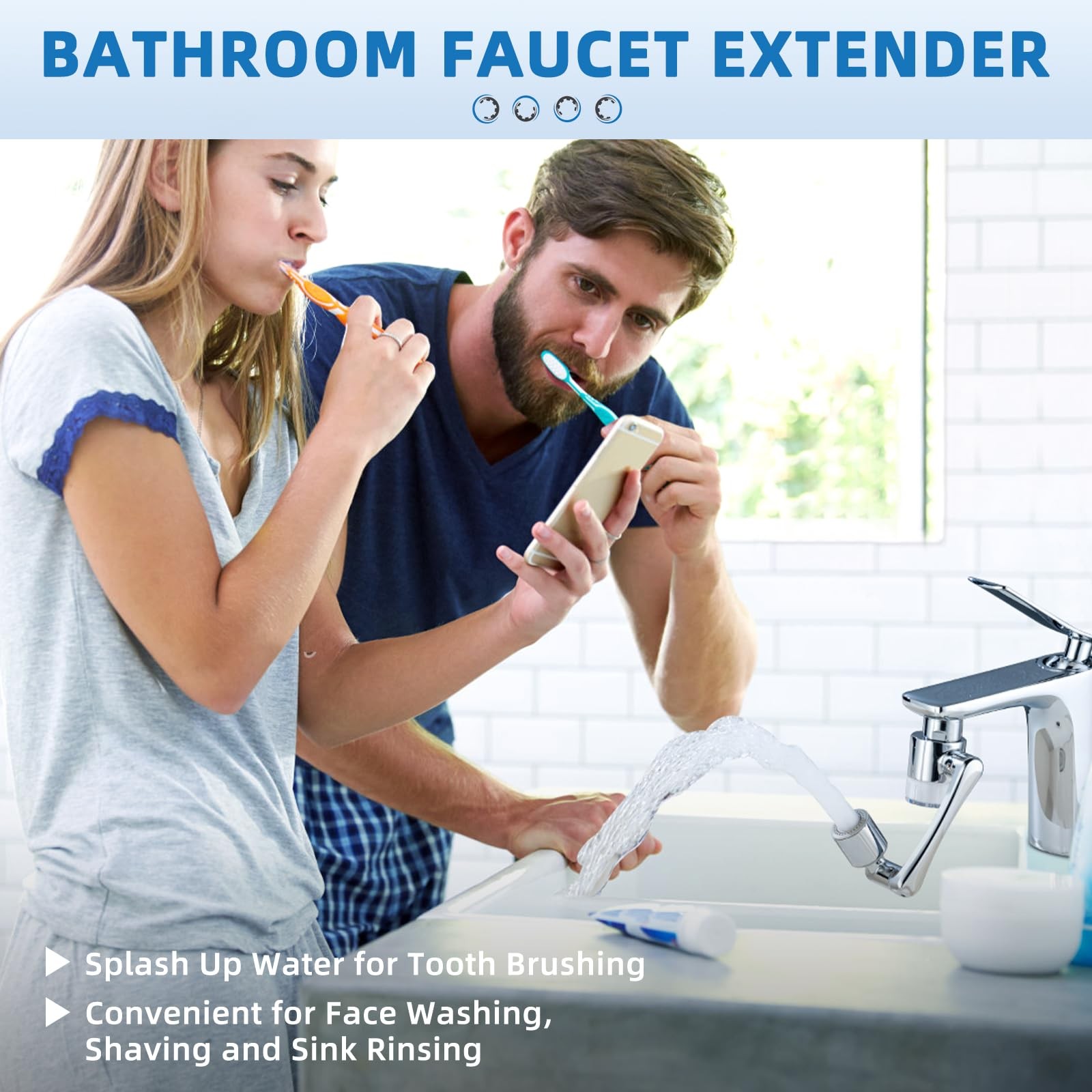 CECEFIN Water-Filter for Sink-Faucet C- Silver2- Filtered Swivel Aerator
