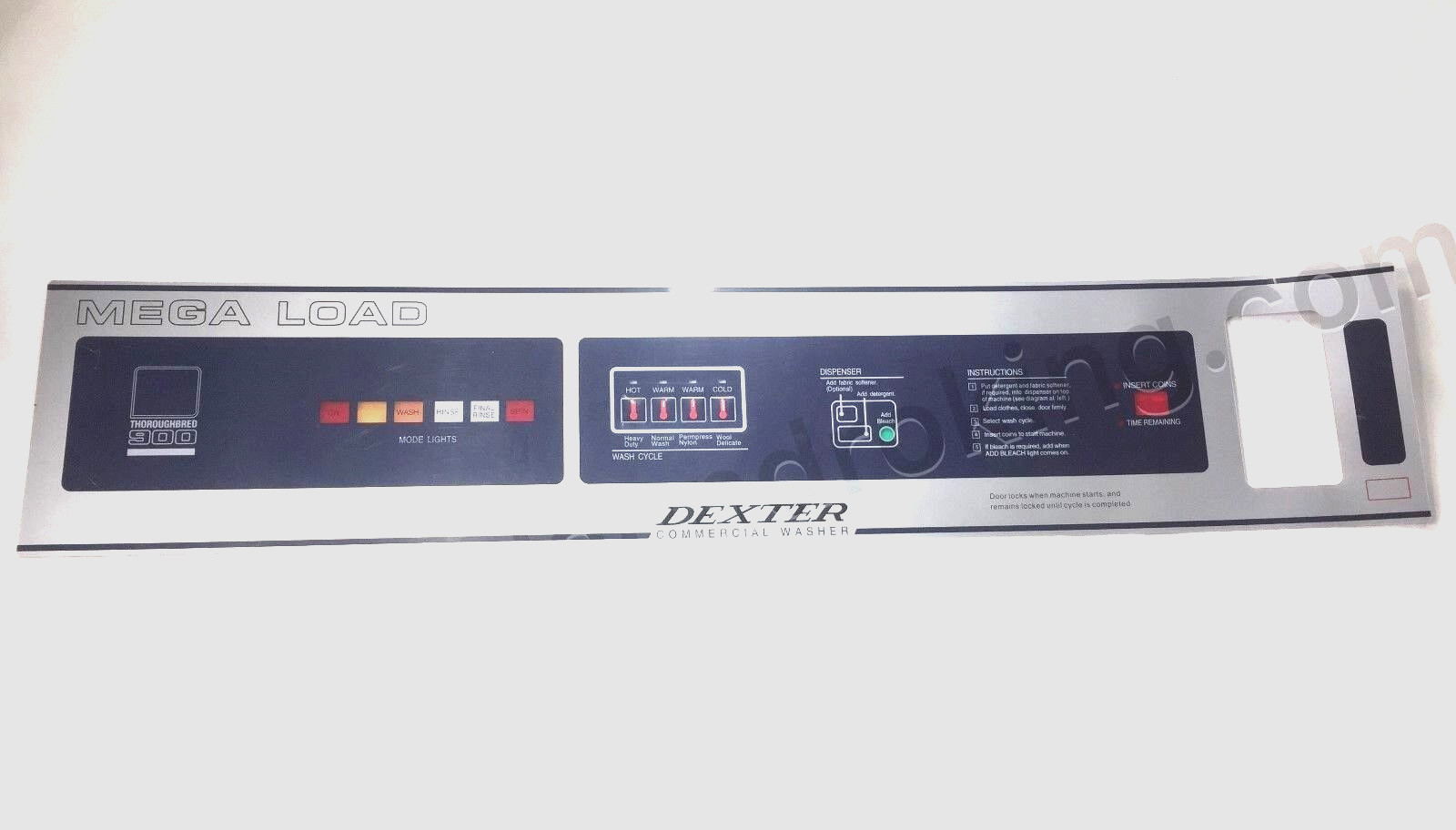9412-094-002 NAMEPLATE FOR DEXTER T-900 WASHER